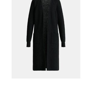 Nwt No boundaries ribbed duster women's cardigan sweater Sz Small Black soot